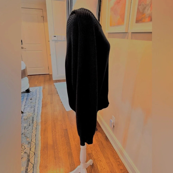 KERRI ROSENTHAL Women’s Navy Blue Puff Sleeve Pullover Sweater Size L - Picture 5 of 14